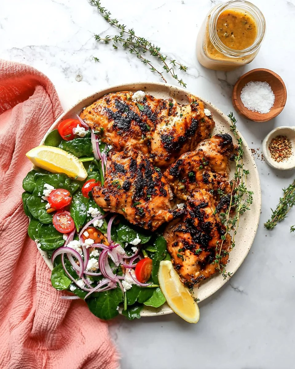 Delicious honey mustard chicken served with vegetables on a plate