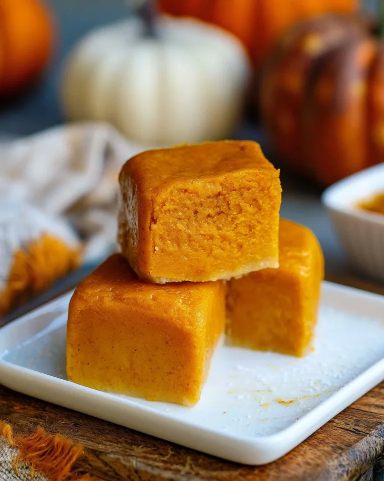 Delicious Pumpkin Butter Mochi dessert served on a festive plate