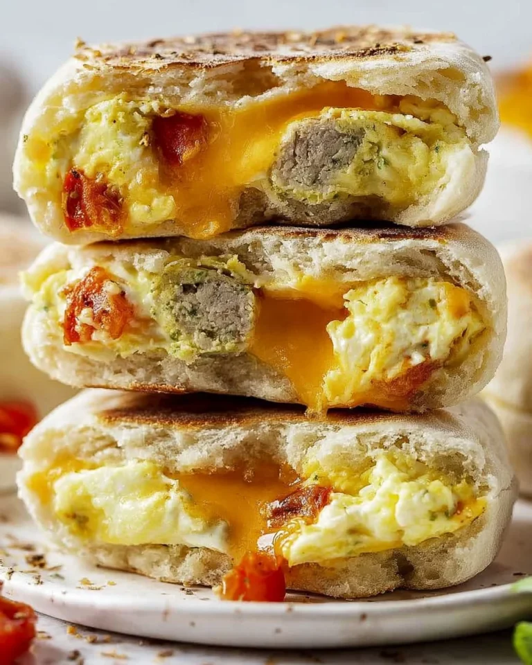 Stuffed Cottage Cheese English Muffins with savory filling